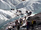 02 Crossing A Small River On The Upper Baltoro Glacier